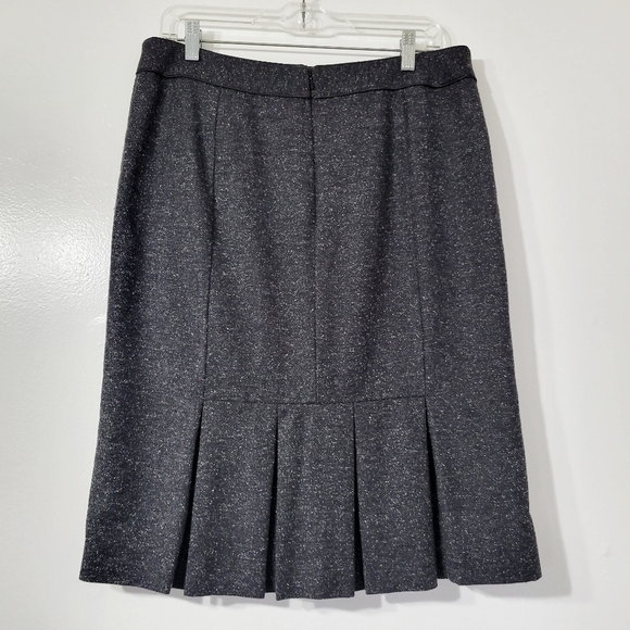 Semantiks Gray Speckled Wool Blend Pleated Skirt Size 12 - Picture 2 of 9